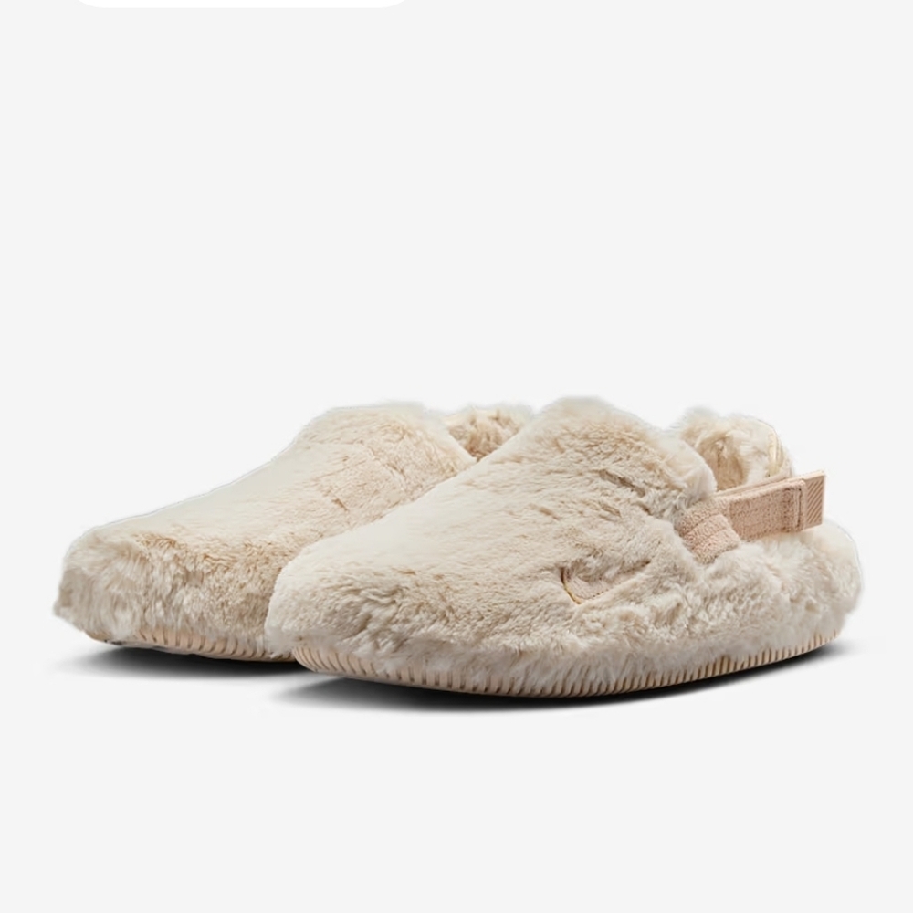 Nike Clofu Mule Shoes Womens Size 8 Fuzzy Slip On House Slides NWOB